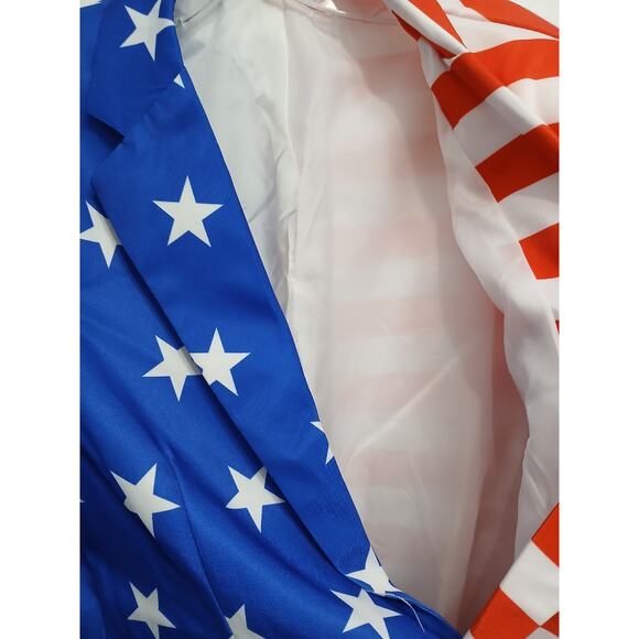 Stars & Stripes USA Flag American Novelty Suit Sz M Red White Blue Event Costume - Picture 8 of 16